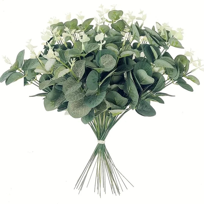 Eucalyptus Leaf Stems Green Artificial Plants