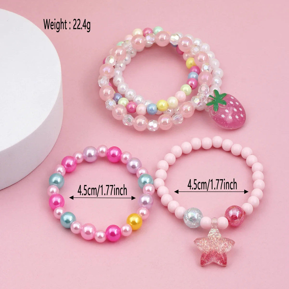 5 pieces of suit children's beaded bracelet suit new color acrylic