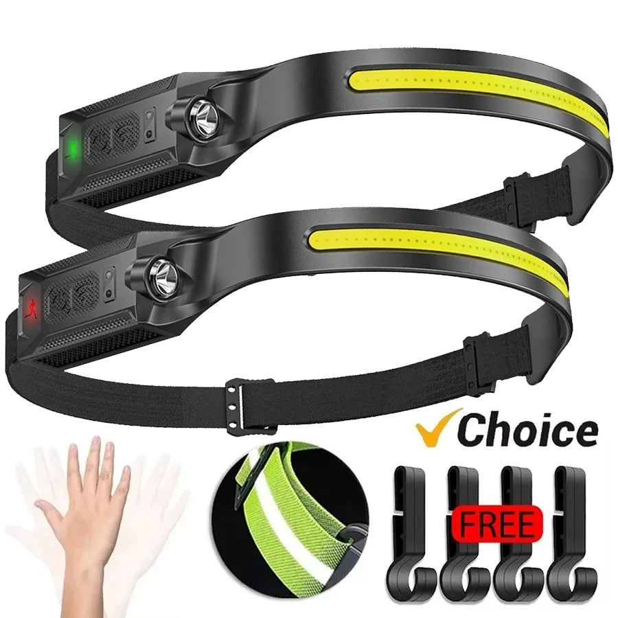 LED Headlamp Rechargeable 3-Modes Lighting Headlight Flashlight