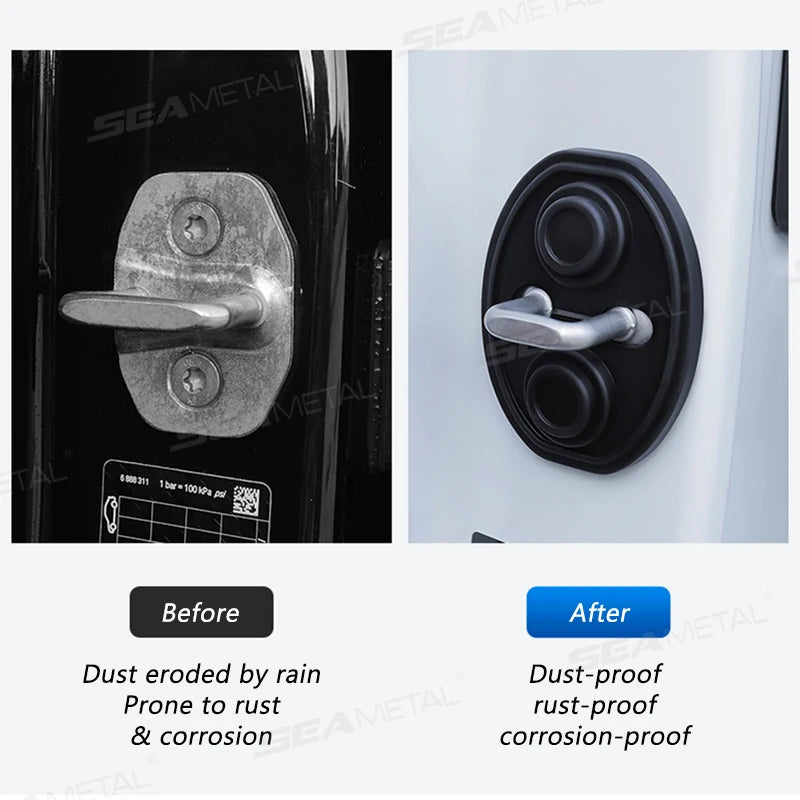 SEAMETAL 4 Pcs Car Door Lock Buffer Shock Absorber Silicone Cushion