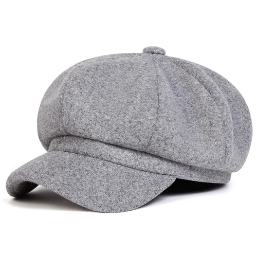 Woolen solid color beret fashion outdoor cotton hat autumn and winter