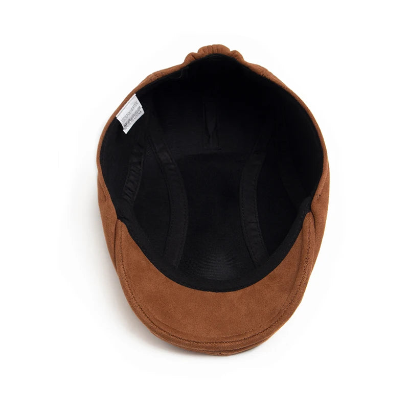 Suede Autumn Winter Beret Fashion Vintage Men Women Newsboy Hat