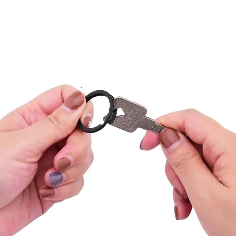 20Pcs Metal Black Flat Split Key Rings, DIY Keychain Rings for Home,