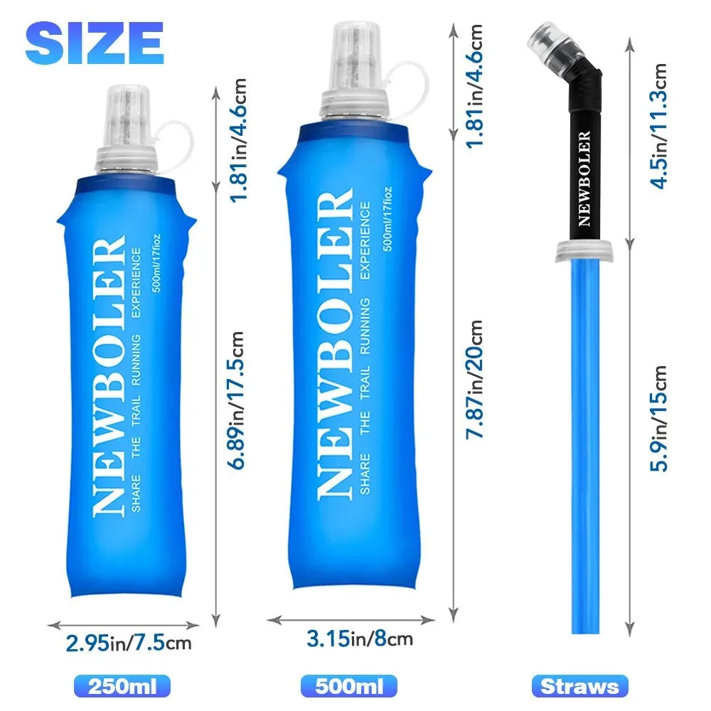 NEWBOLER TPU Folding Soft Flask Sport Water Bottle