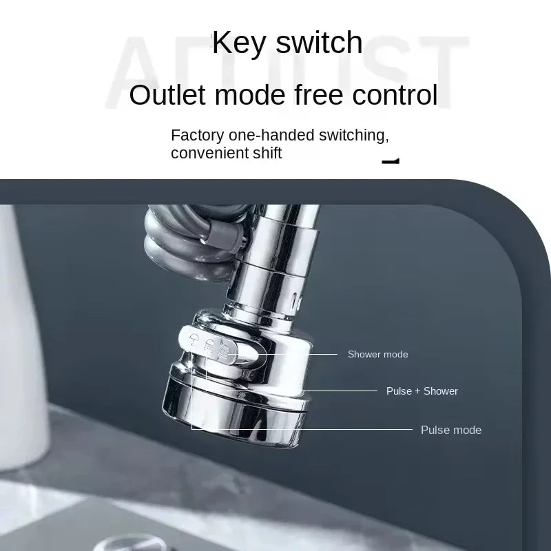 3 Modes Sink Faucet 360 Degree Rotation Filter Extension Tube