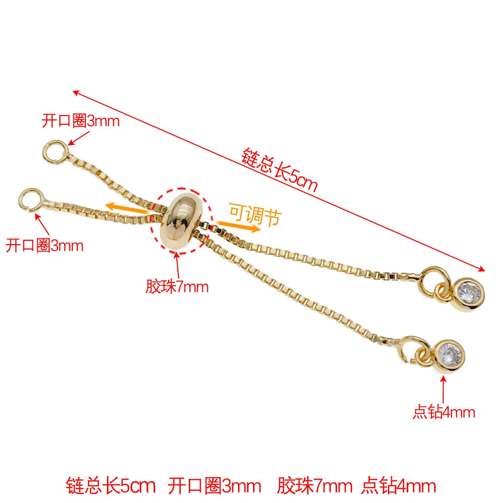 Mix 3pcs 18K Copper Plated Real Golden with Zirconium Pull-out