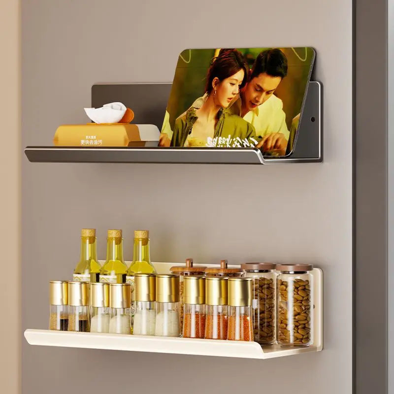 Magnetic Kitchen Refrigerator Storage Rack Without Punching