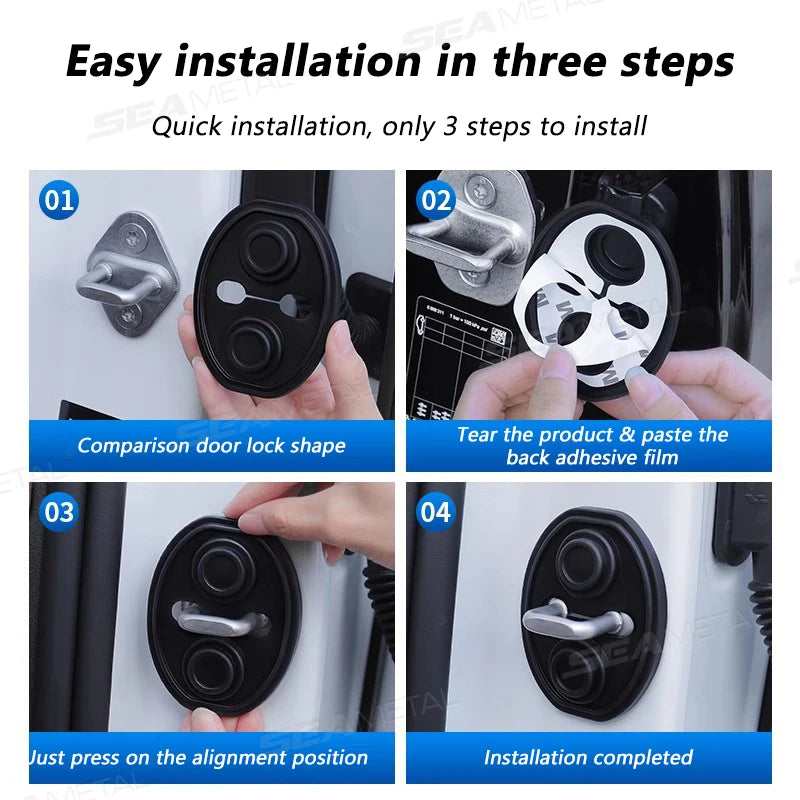 SEAMETAL 4 Pcs Car Door Lock Buffer Shock Absorber Silicone Cushion