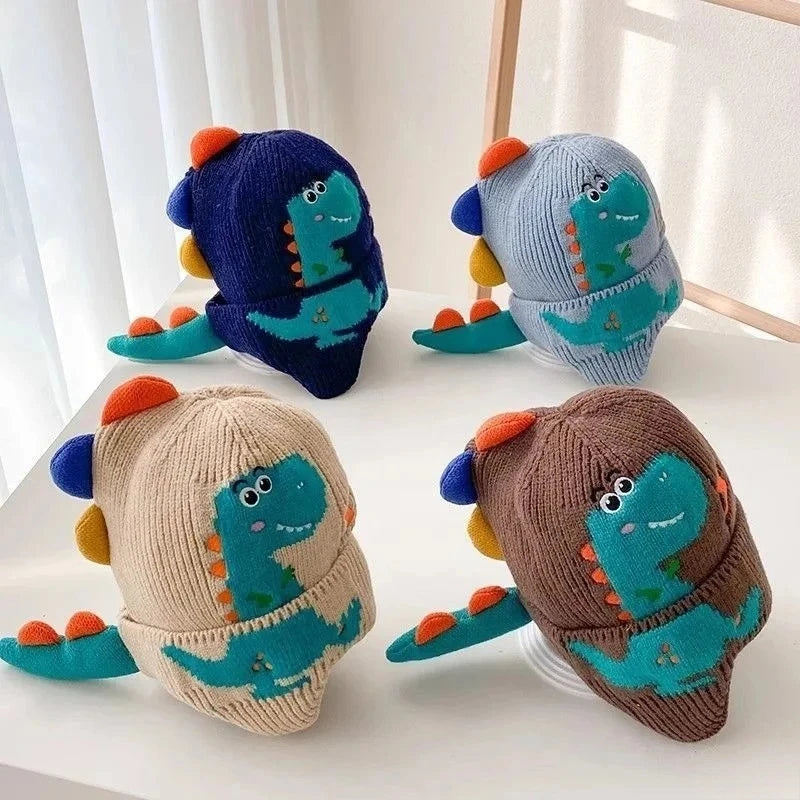Winter Warm Baby Ear Protection Hat 3D Dinosaur Kids Earmuffs Cap