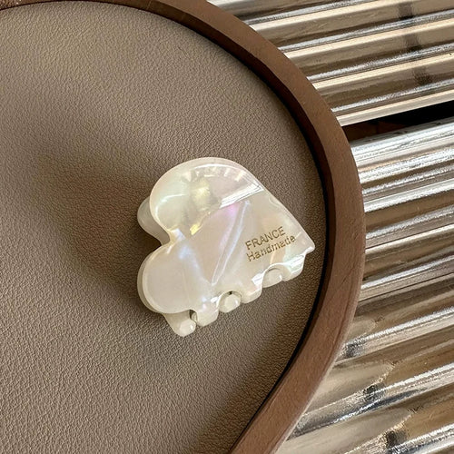 3.5cm Small Hair Claw Acetate Hair Crabs Cute Heart Shaped Hairclips