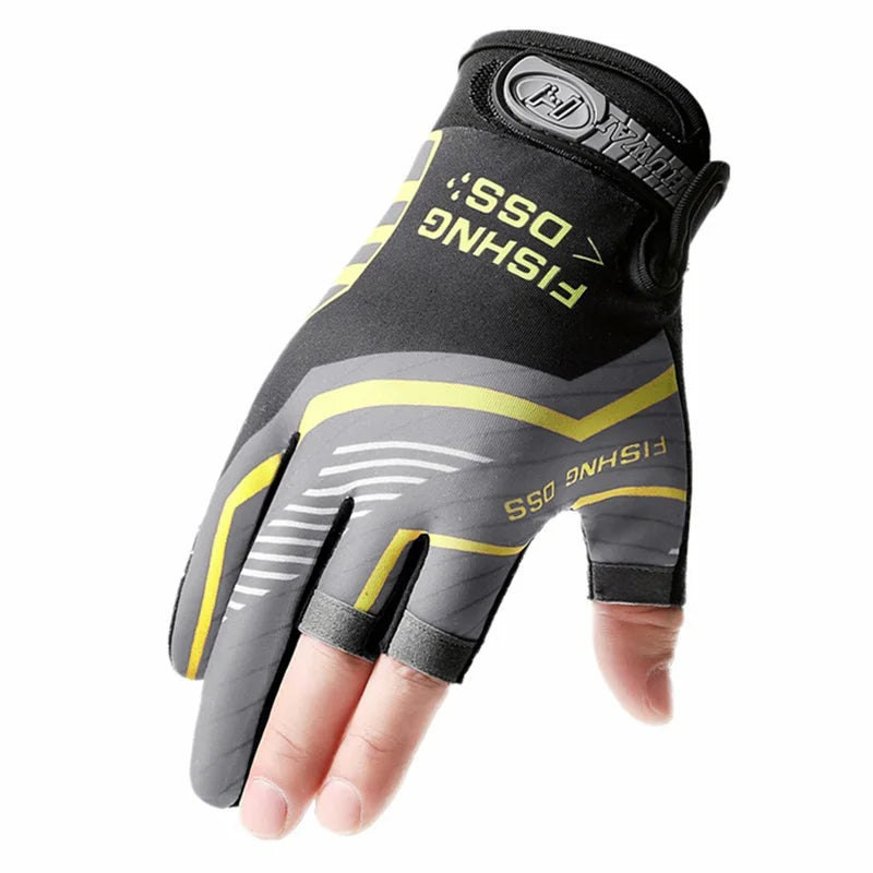 1Pair Luya Fishing Gloves Sunscreen Windproof Breathable Cut Resistant