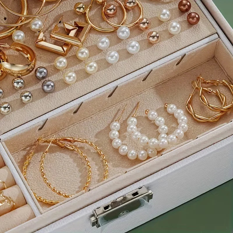 86 Pcs Fashion Jewelry Set For Women Pearl Alloy Earrings Necklaces