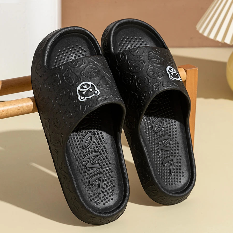 Summer Fashion Men's Slippers Printting Little Bear Sandals Indoor