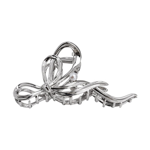 Bridal Hair Claw Clip Pearl Bow Ornament Wedding Party Accessory