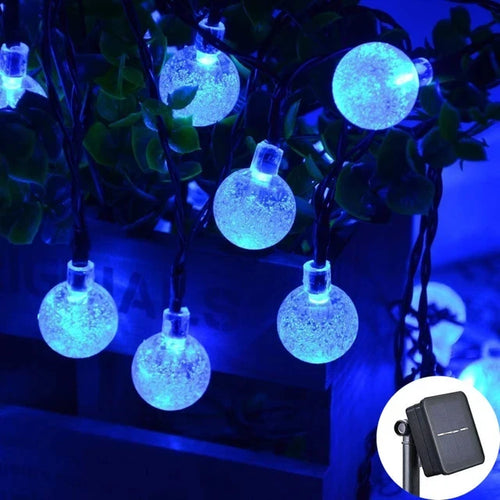 4 Colors Options Solar Globe String Lights Outdoor Waterproof Fairy