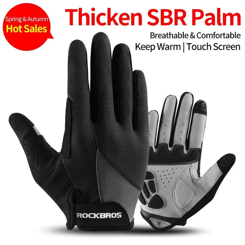 ROCKBROS Windproof Cycling Gloves Bicycle Touch Screen Riding MTB Bike