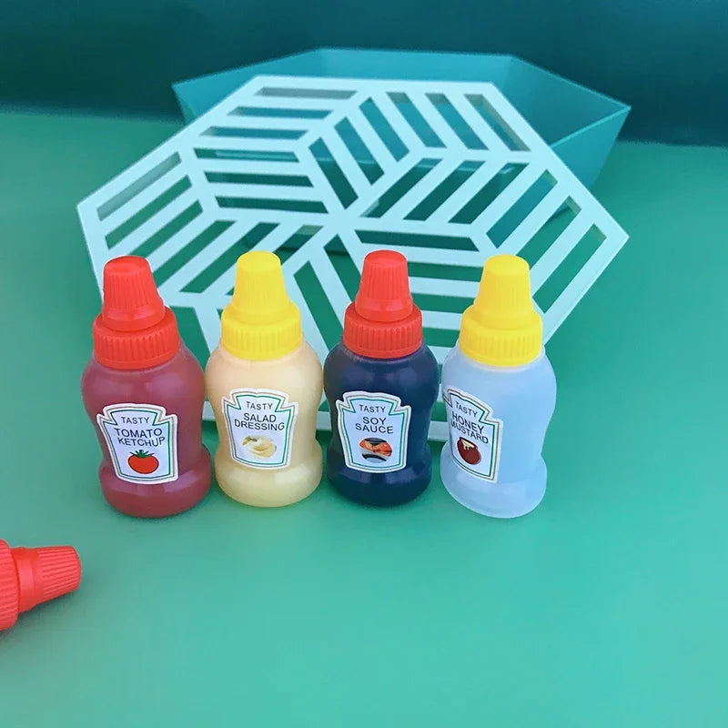 Mini Condiment Squeeze Bottles 25ml Honey/Ketchup/Soy