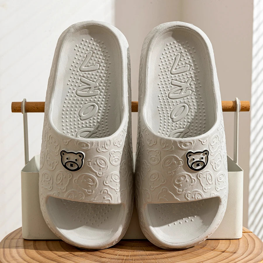 Summer Fashion Men's Slippers Printting Little Bear Sandals Indoor