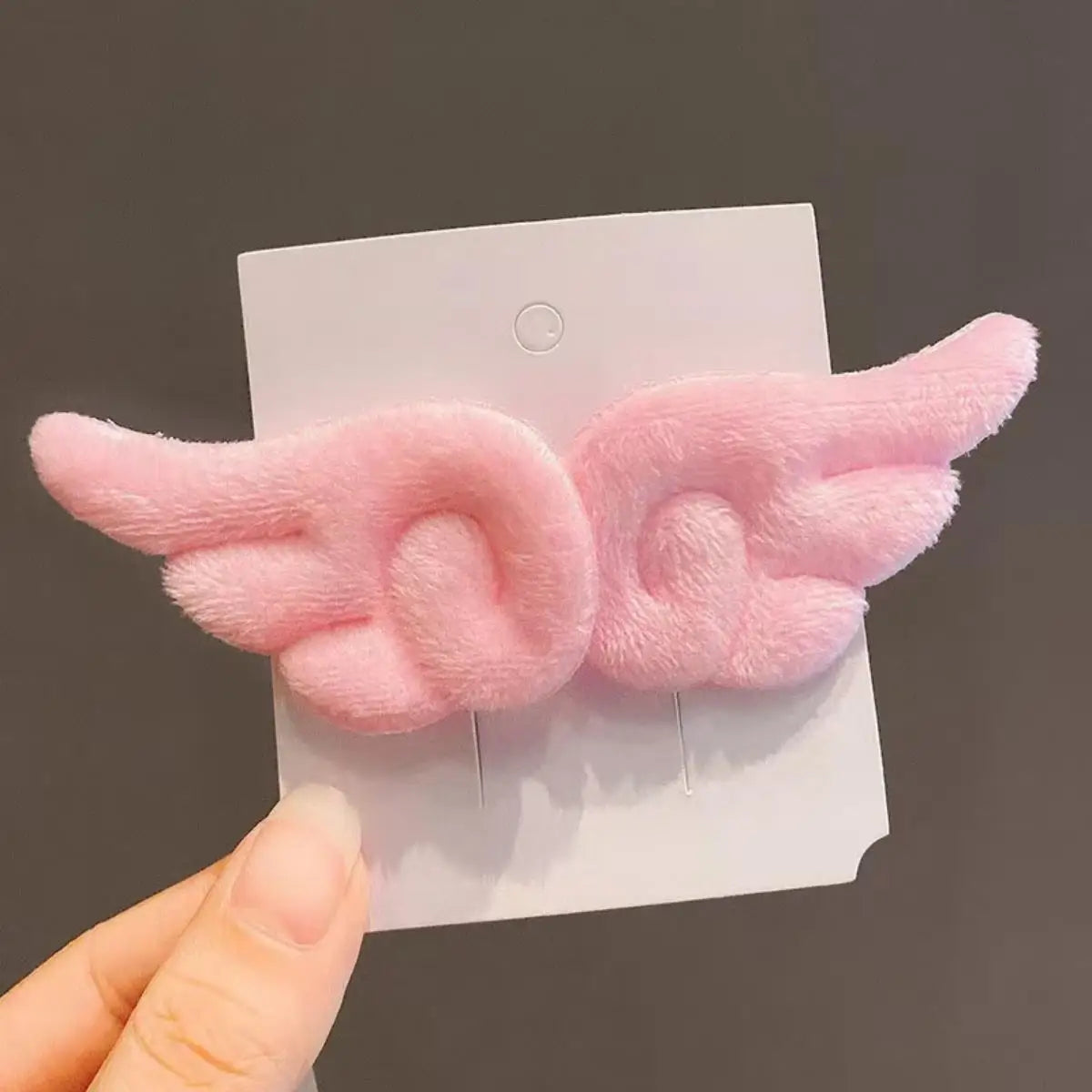 2 Pcs Sweet Angel Wing Plush Hair Clips Girl Bangs Cute Hairpin Simple