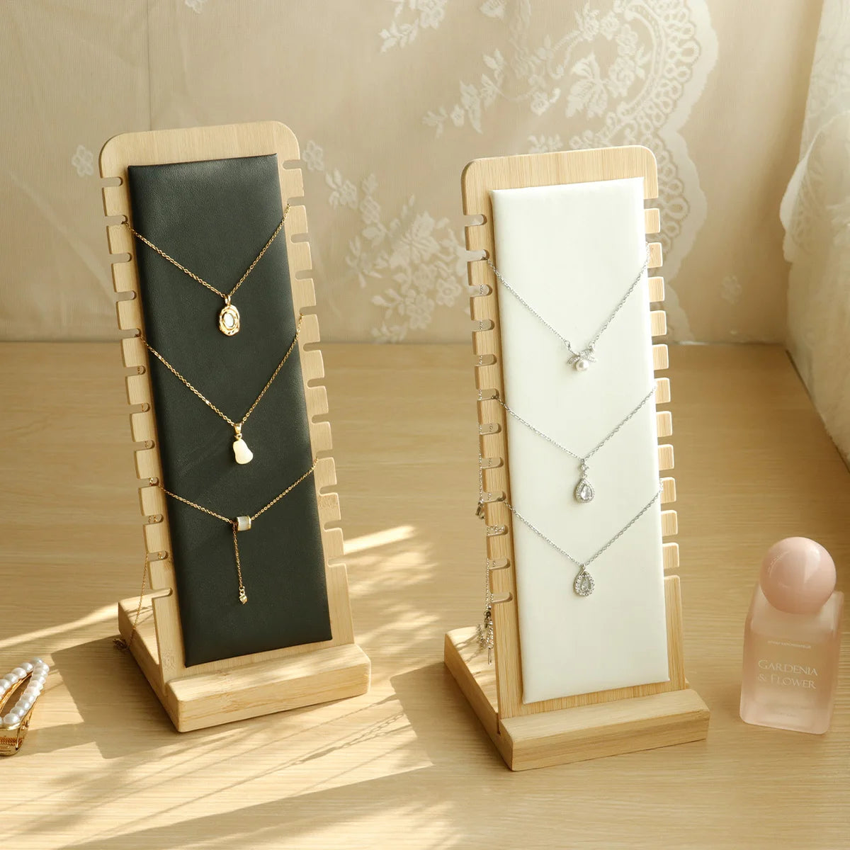 Wood Necklace Display Stand Large Capacity Pendant Bracelet Anklet