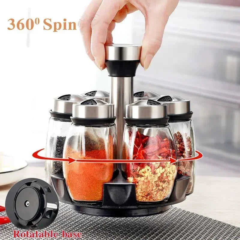 NEW Single Bottle Glass Jar and Spice Jar Set Rack Glass Seasoning