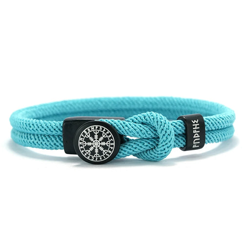 Viking Rune Amulet Rope Bracelet for Men Women Handmade Braided