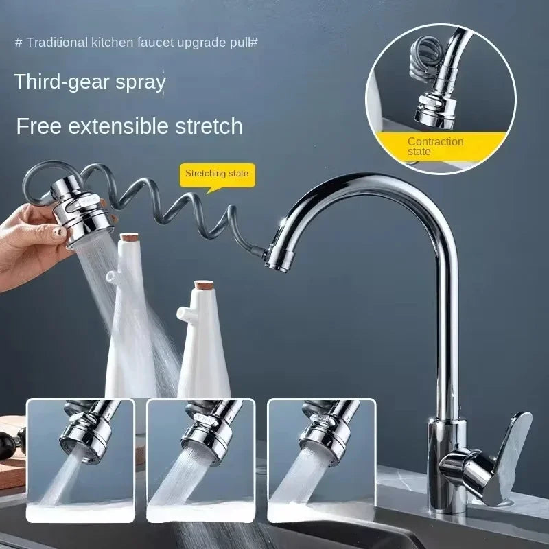 3 Modes Sink Faucet 360 Degree Rotation Filter Extension Tube