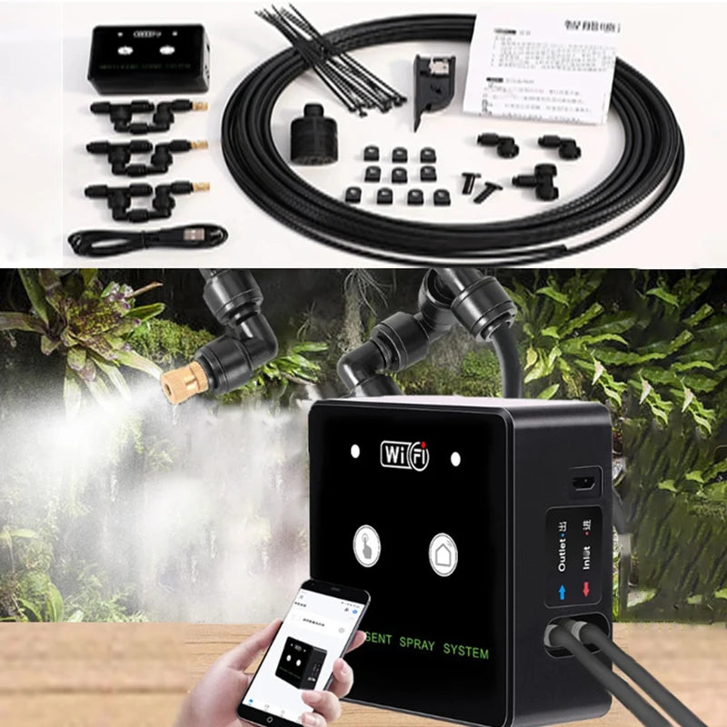WiFi Rainforest Sprayer Control Automatic Mist Timing Spray System Kit
