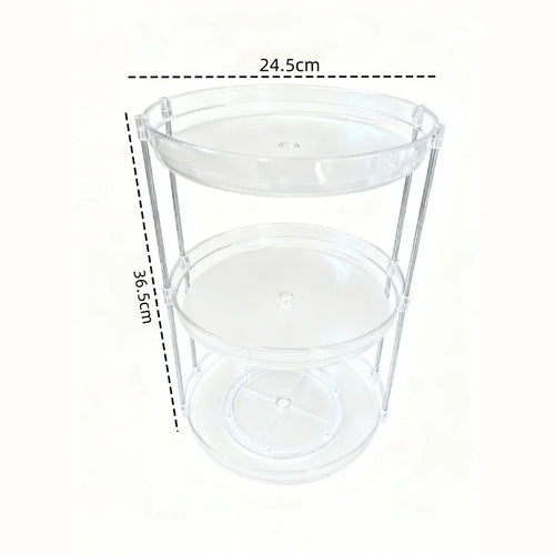 360 Rotating Makeup Organizer Multi Layer Storage Rack Transparent