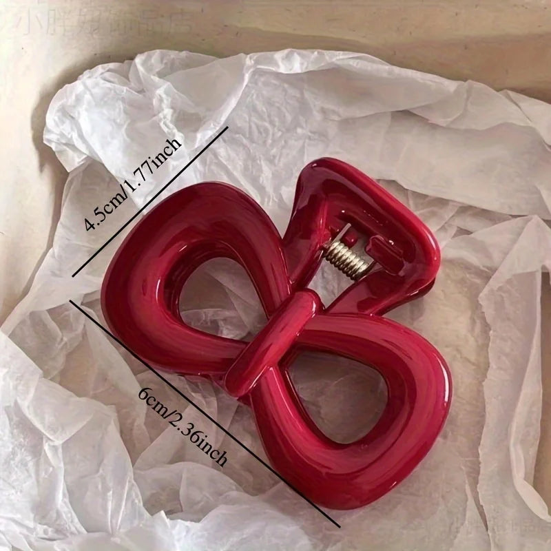 Spotted Blue Hair Clips and Red Bow Hair Clips - Fashionable Women's