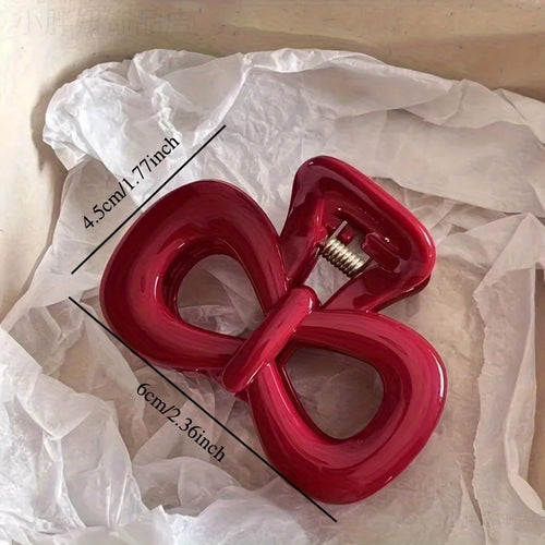 Spotted Blue Hair Clips and Red Bow Hair Clips - Fashionable Women's