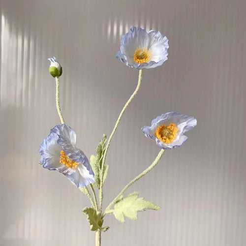 Artificial Flowers Fake Poppy Silk Flowers Long Stem Housewarming