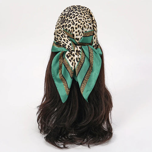 Bohemian Style Floral Print Women’s Square Silk Scarf Satin Head Wrap