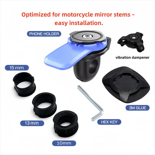 Rearview Mirror Phone Holder, Universal Bracket with Shock Absorber