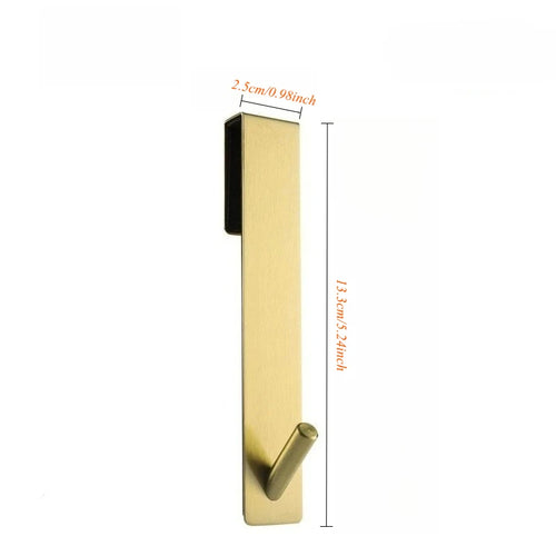 1-2pcs Stainless Steel Non Perforated Glass Door Hook, Portable