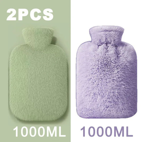1/2PCS1000ML Soft Hand Warmer Hot Water Bag Bottles Removable Washable