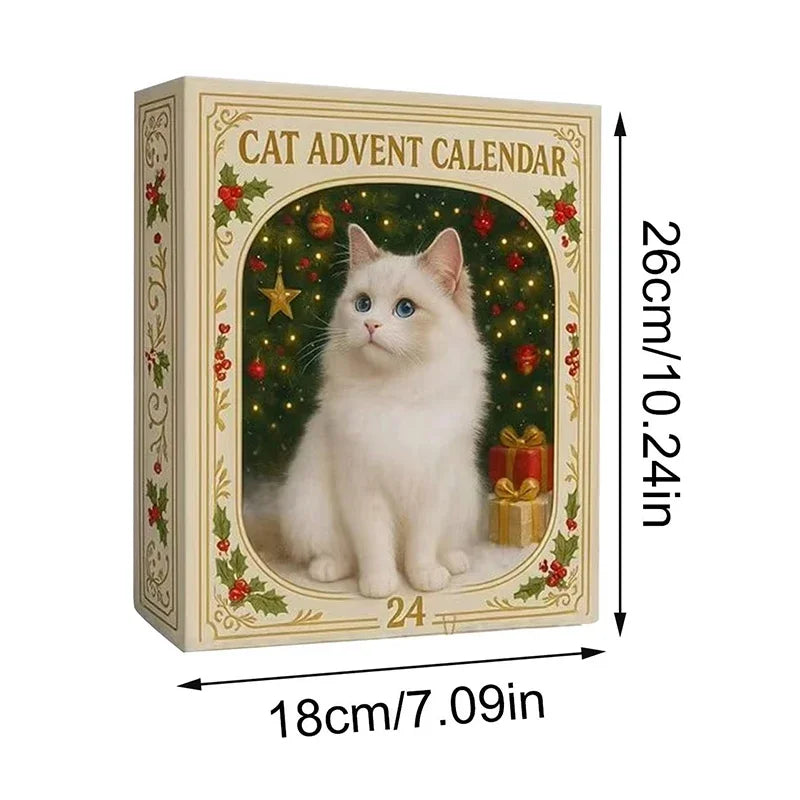 Cat Advent Calendar 24 Days Christmas Countdown with 24 Pcs 2D