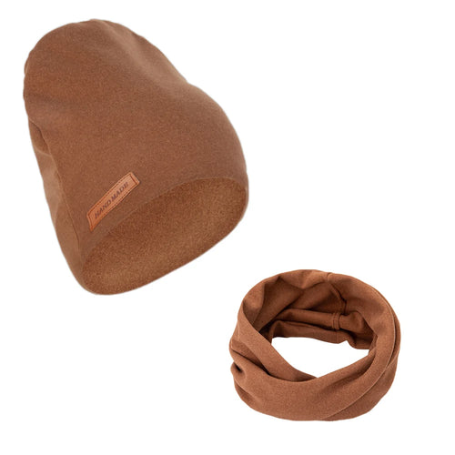 2Pcs/Lot Faux Cashmere Baby Turban Hats Scarf Set Newborn Kids Leather