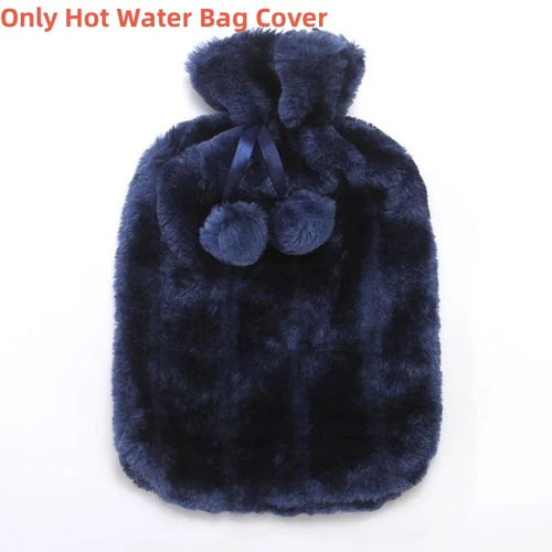 2L Hot Water Bottle Cover Rubber Hot Water Bags Winter Plush Hand