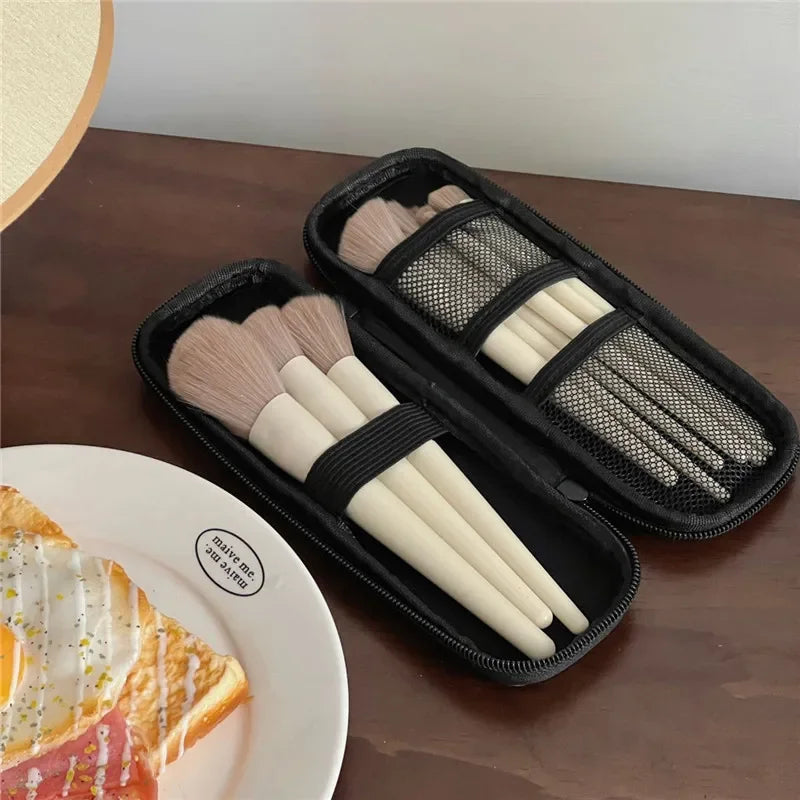 Black Cosmetic Storage Bags Waterproof Double Zipper Makeup Brushes