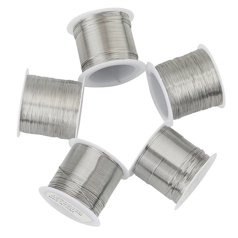 1roll Stainless Steel 0.2 0.3 0.4 0.5 0.6 mm Beading Wire Line Thread