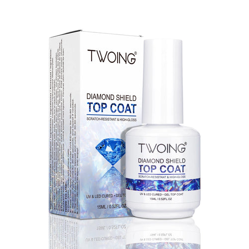 TWOING 15ml New Super Shine Top Coat Gel Nail Polish Diamond Topcoat