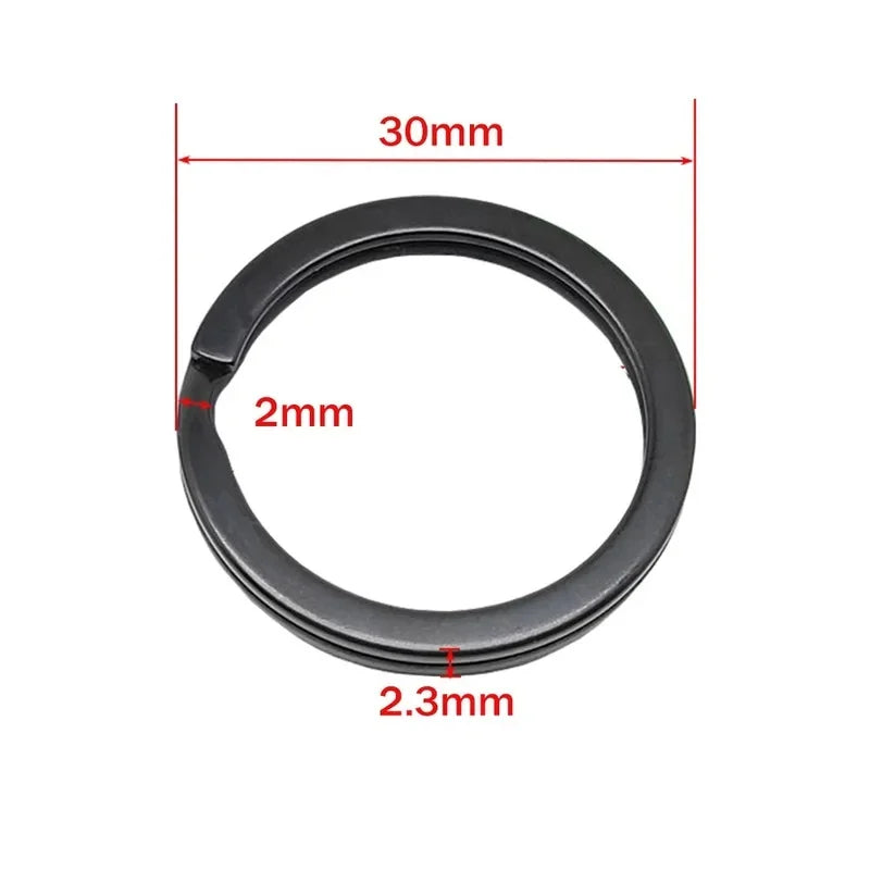20Pcs Metal Black Flat Split Key Rings, DIY Keychain Rings for Home,