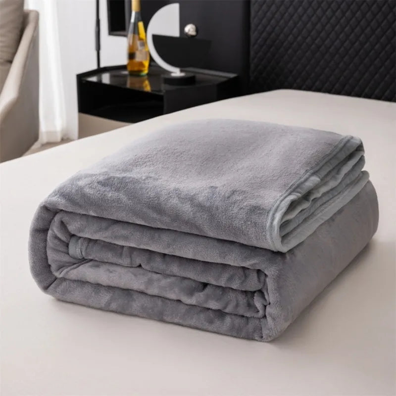 Spring Autumn Flannel Blanket Extra Soft Comfortable Nap Shawl