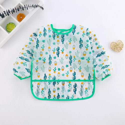 Waterproof Full Sleeve Baby Bibs Children Apron Long Sleeve Feeding