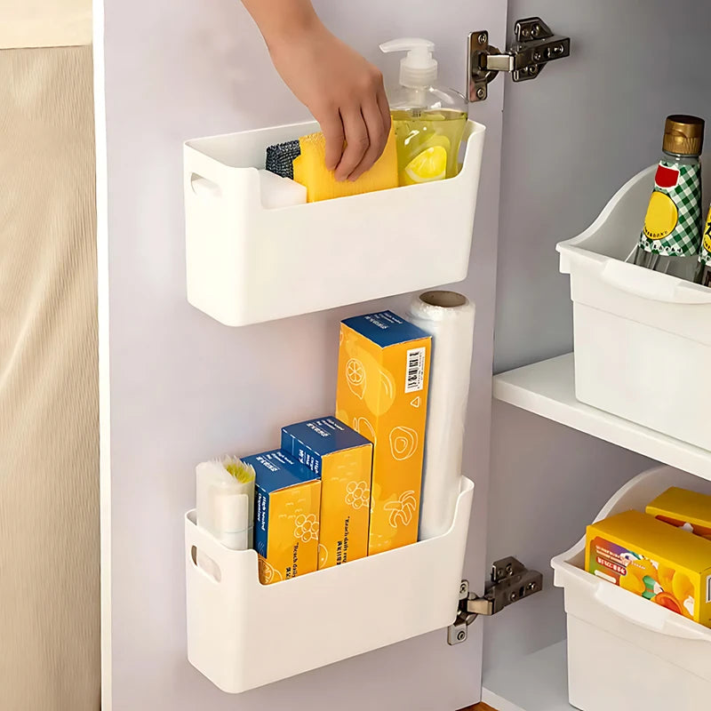 Non Perforated Cling Film Rack Inside Cabinet Wall Shelf Shelves Spice
