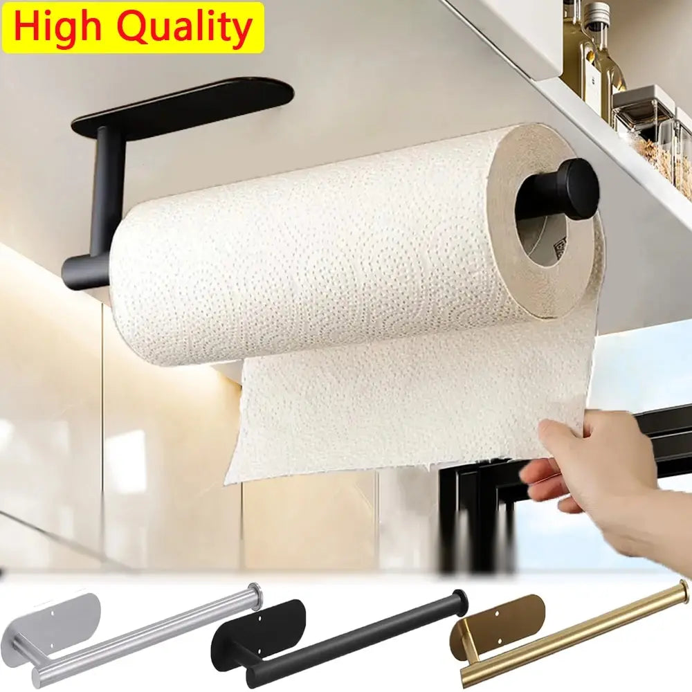 Kitchen Paper Towel Holder Adhesive Tissue Hanger Toilet Roll Paper