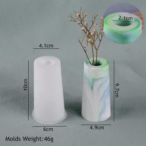 Circular Stripe Vase Silicone Mold DIY Cylindrical Stereoscopic Vase