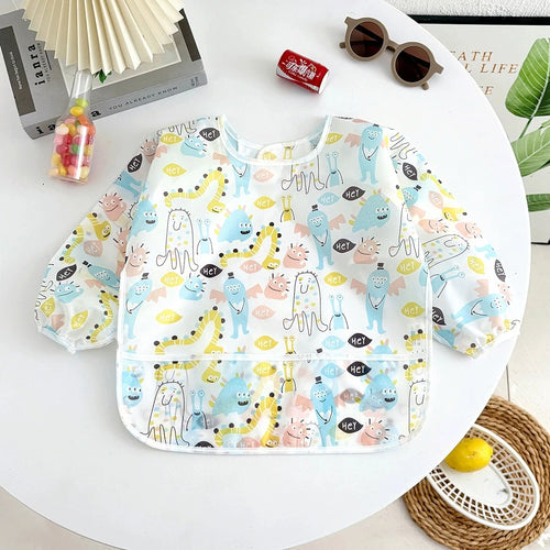 Waterproof Full Sleeve Baby Bibs Children Apron Long Sleeve Feeding