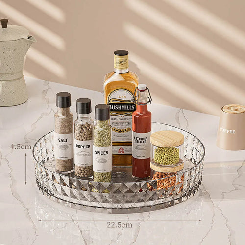 Rotating Spice Rack Organizer For Kitchen Cosmetics Storage Convenient